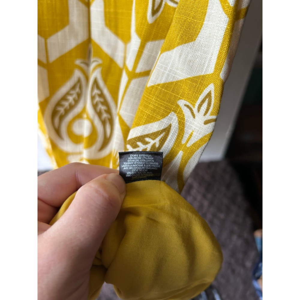 Women's Sanctuary Dress Size M Yellow White Print Sleeveless - Picture 5 of 6